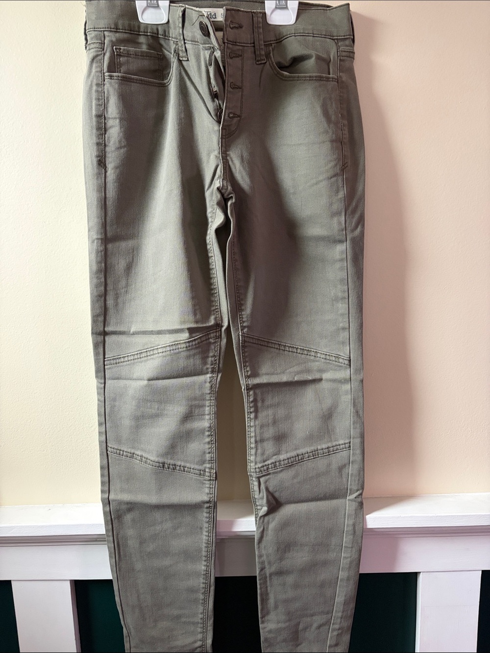 Mudd Olive Green Moto-Style Chinos